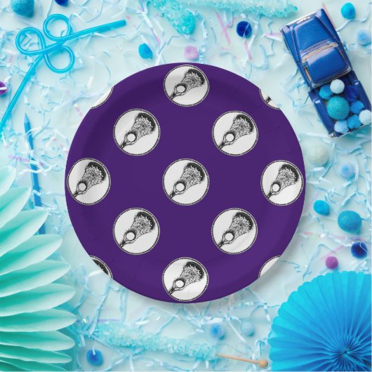 Assiettes En Carton Lacrosse Party Purple (Fête)