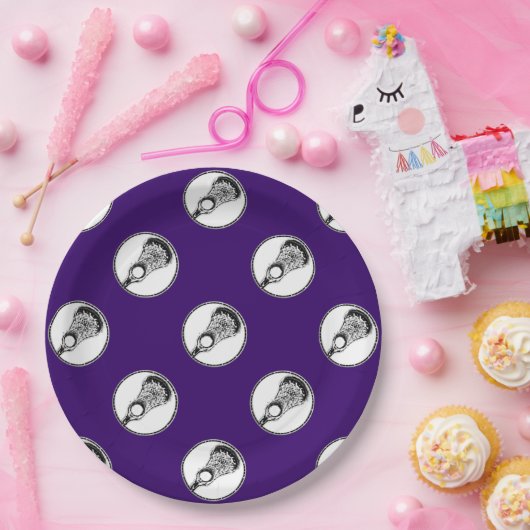 Assiettes En Carton Lacrosse Party Purple (Fête)