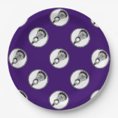 Assiettes En Carton Lacrosse Party Purple (Devant)