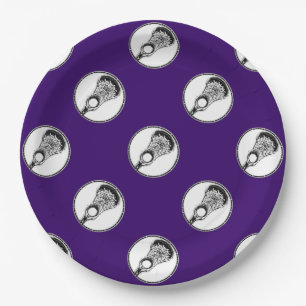 Assiettes En Carton Lacrosse Party Purple