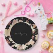 Assiettes En Carton L'Action d'Ami Feuilles D'Automne Noir Thanksgivin (Fête)