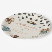 Assiettes En Carton L'adorable Petit Cowboy est en chemin garçon baby  (Angle)