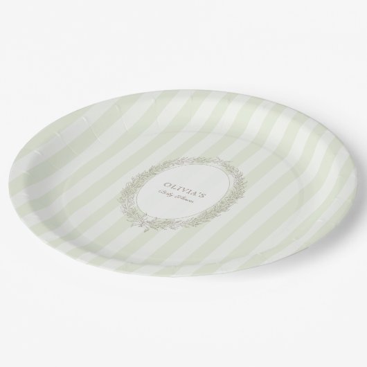 Assiettes En Carton Laduree French Caffee Bonjour Bebe Green Stripe (Angle)
