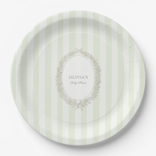 Assiettes En Carton Laduree French Caffee Bonjour Bebe Green Stripe (Devant)