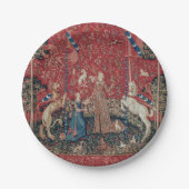 Assiettes En Carton Lady and Unicorn Medieval Tapestry Taste (Devant)