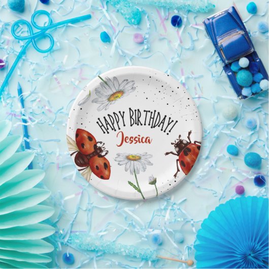 Assiettes En Carton Lady Bug Anniversaire Garden Party (Fête)