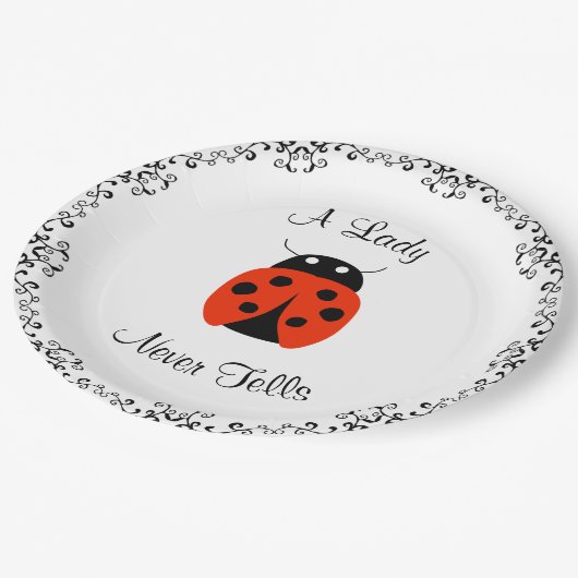 Assiettes En Carton Lady Bug - Une Dame Ne Dit Jamais Personnalisé (Angle)