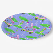 Assiettes En Carton Lady Golf Thème Joyeux Anniversaire (Angle)