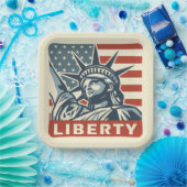 Assiettes En Carton Lady Liberty (Fête)