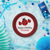 Assiettes En Carton Ladybug 1er anniversaire personnalisé (Fête)