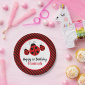 Assiettes En Carton Ladybug 1er anniversaire personnalisé (Fête)