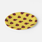 Assiettes En Carton Ladybug 60s rétro cool rouge jaune (Angle)