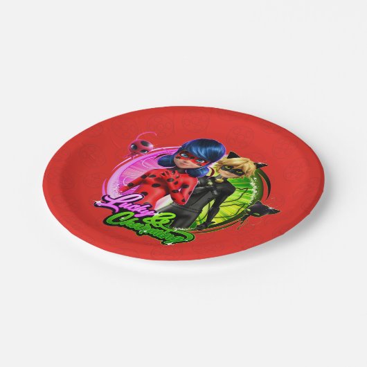 Assiettes En Carton Ladybug & Cat Noir | Lucky & Charming (Angle)