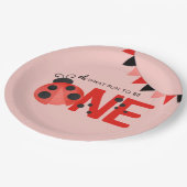 Assiettes En Carton Ladybug sur Saumon clair rose Oh Quel plaisir d'êt (Angle)