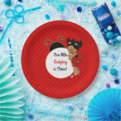 Assiettes En Carton Ladybug thème bébé fille rouge et noire (Fête)