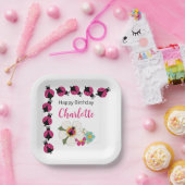 Assiettes En Carton Ladybugs et Fleurs Fête d'anniversaire (Fête)