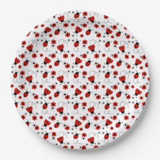Assiettes En Carton Ladybugs Floral Rouge