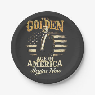 Assiettes En Carton L'âge d'or de l'Amérique commence maintenant Trump