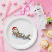 Assiettes En Carton laide noël santa claus otter (Fête)