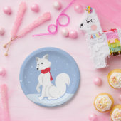 Assiettes En Carton Laisse-Le Neiger ! (Renard arctique) (Fête)