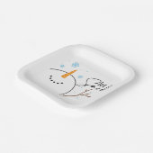 Assiettes En Carton Laisser Enneiger Plaque en papier Snowman (Angulaire)
