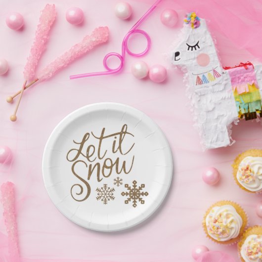 Assiettes En Carton Laisser Il Neige Plaques De Papier (Fête)