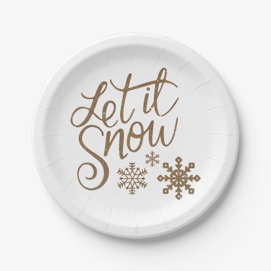 Assiettes En Carton Laisser Il Neige Plaques De Papier (Devant)