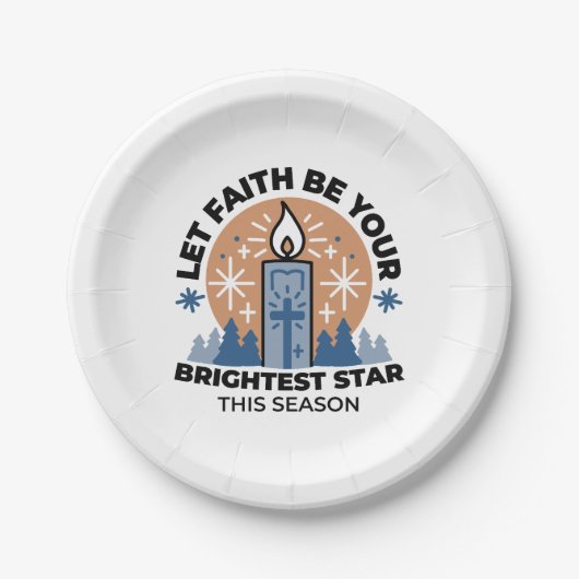 Assiettes En Carton Laisser la foi briller : Thème hiver (Devant)