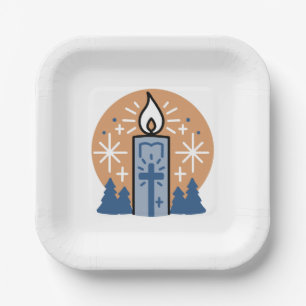 Assiettes En Carton Laisser la foi briller : Thème hiver
