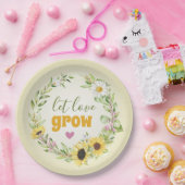 Assiettes En Carton Laisser l'amour grandir Fleur sauvage Fête des mar (Fête)