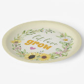 Assiettes En Carton Laisser l'amour grandir Fleur sauvage Fête des mar (Angle)