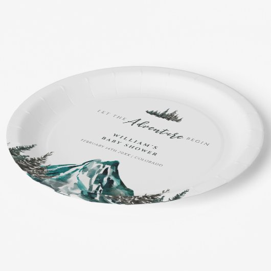 Assiettes En Carton Laisser L'Aventure Commencer Le Baby shower Des Pi (Angle)