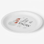 Assiettes En Carton Laisser neiger Fête Snowman (Angle)