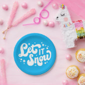 Assiettes En Carton Laisser neiger hiver design (Fête)