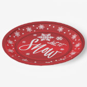 Assiettes En Carton Laisser neiger la conception de Noël Plaque (Angle)