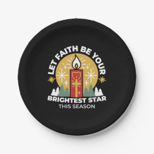 Assiettes En Carton Laissez Faith être votre plus brillant Star Candle