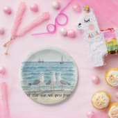 Assiettes En Carton Laissez la mer vous libérer - Plage et eau de mer (Fête)