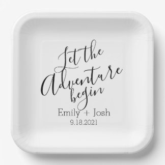 Assiettes En Carton Laissez l'aventure commencer moderne personnalisé