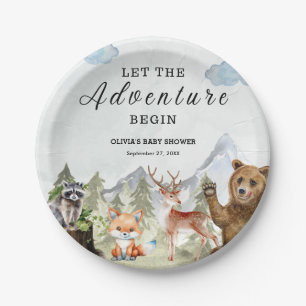 Assiettes En Carton Laissez l'aventure commencer Mountain Boy Baby sho