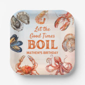 Assiettes En Carton Laissez Le Bon Temps Faire Bouillir Fête D'Anniver (Recto)