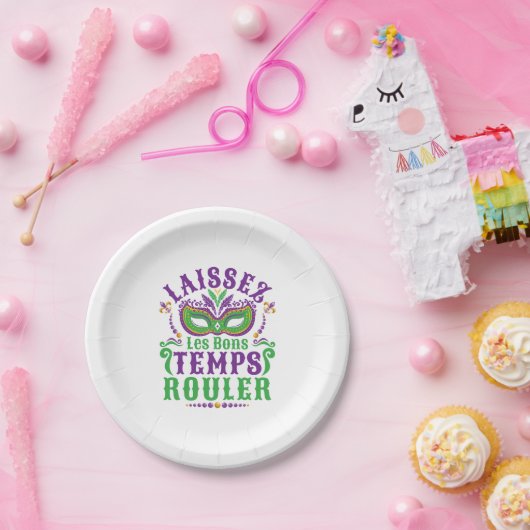Assiettes En Carton Laissez Les Bons Temps Rouler Mardi Gras (Fête)