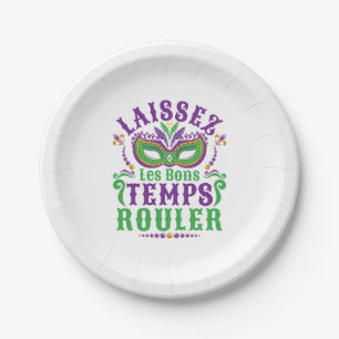 Assiettes En Carton Laissez Les Bons Temps Rouler Mardi Gras