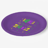 Assiettes En Carton Laissez les bons temps rouler Typographie Mardi Gr (Angle)