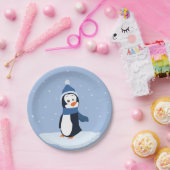 Assiettes En Carton Laissez lui neiger ! (Pingouin) (Fête)