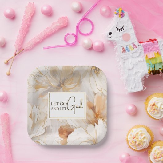 Assiettes En Carton Laissons Dieu Citer l'inspiration chrétienne (Fête)