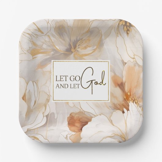 Assiettes En Carton Laissons Dieu Citer l'inspiration chrétienne (Recto)