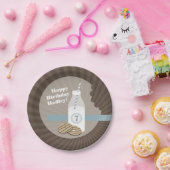 Assiettes En Carton Lait + Anniversaire de biscuits - bleu (Fête)