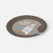 Assiettes En Carton Lait + Anniversaire de biscuits - bleu (Angle)