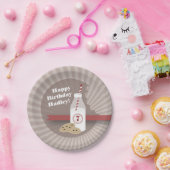 Assiettes En Carton Lait + Anniversaire de biscuits - rouge de puce de (Fête)