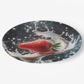 Assiettes En Carton Lait de fraise (Angle)